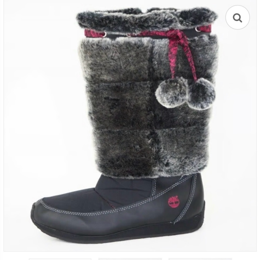 TIMBERLAND Winterberry Black Tall Furry Girls Boot  59994 Size 7.5